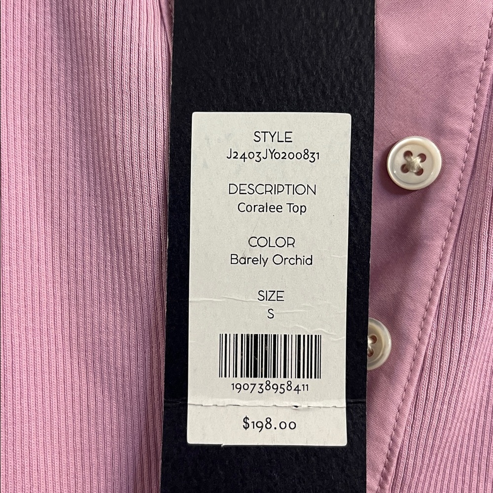 Veronica Beard Coralee Top Barely Orchid Knit Puff Sleeve Top Small New with Tag - Picture 3 of 4